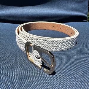 White Belt with Gold Buckle, 40 Inches Long